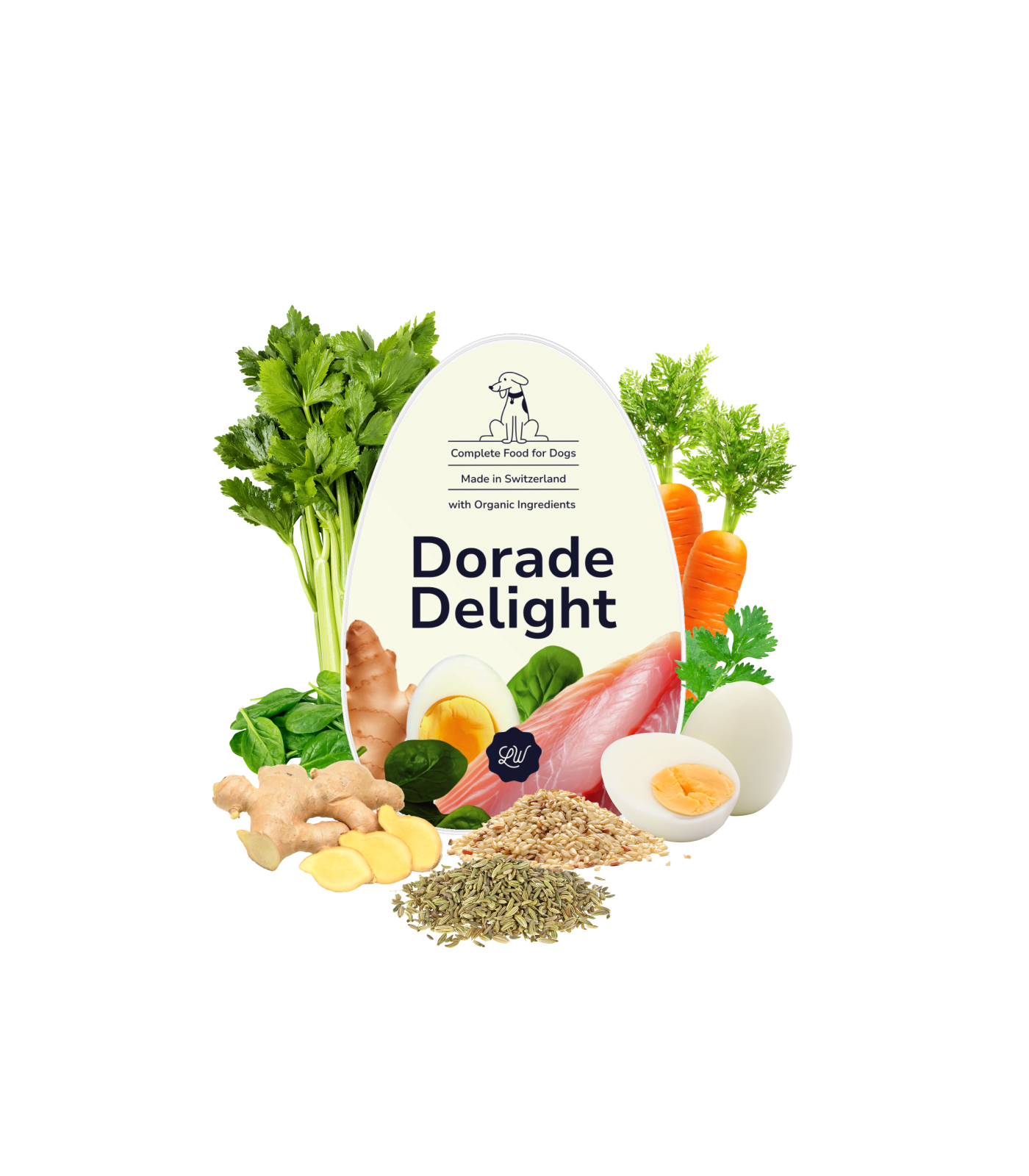 LOONAWELL's Complete Food for Dogs, Dorade Delight, to go above and beyond your dog's dietary needs. Organic and human grade. Made in Switzerland.