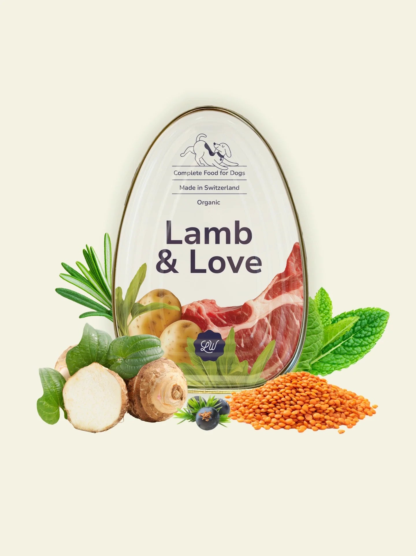 L’aliment complet pour chien LOONAWELL, Lamb & Love, élaboré avec des ingrédients naturels et gourmets.