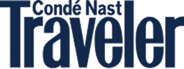 The logo for Condé Nast Traveler, featuring the words 'Condé Nast' in a smaller serif font above the larger, bold dark blue word 'Traveler'.